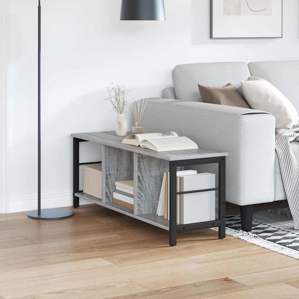 Bookshelf 3-Tier 102 x 32 x 40.5 cm Engineered Wood Grey Sonoma