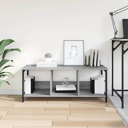 Bookshelf 3-Tier 102 x 32 x 40.5 cm Engineered Wood Grey Sonoma