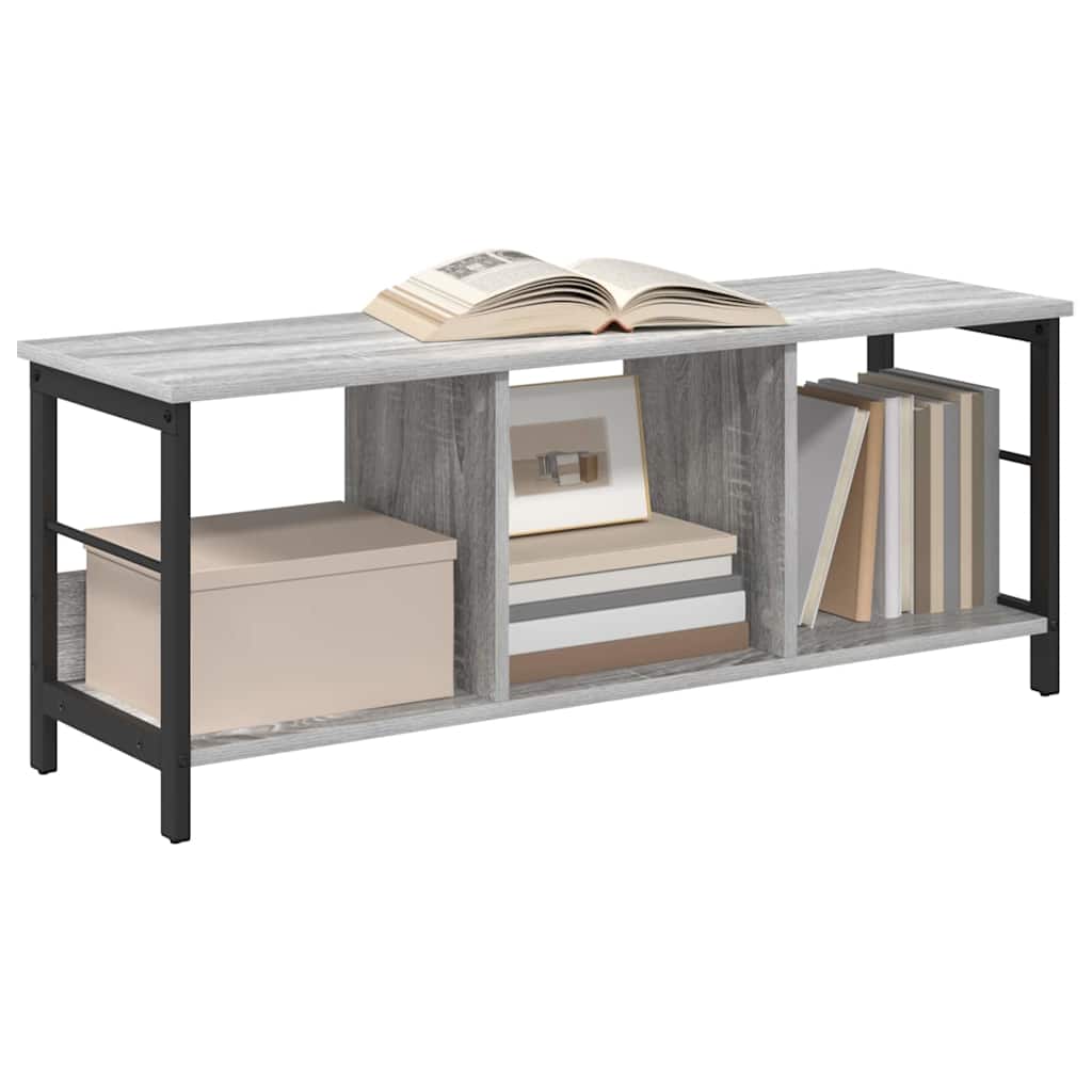 Bookshelf 3-Tier 102 x 32 x 40.5 cm Engineered Wood Grey Sonoma