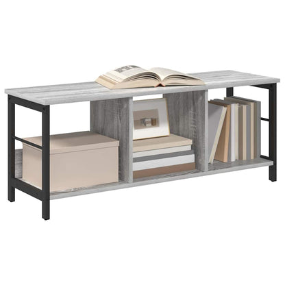 Bookshelf 3-Tier 102 x 32 x 40.5 cm Engineered Wood Grey Sonoma