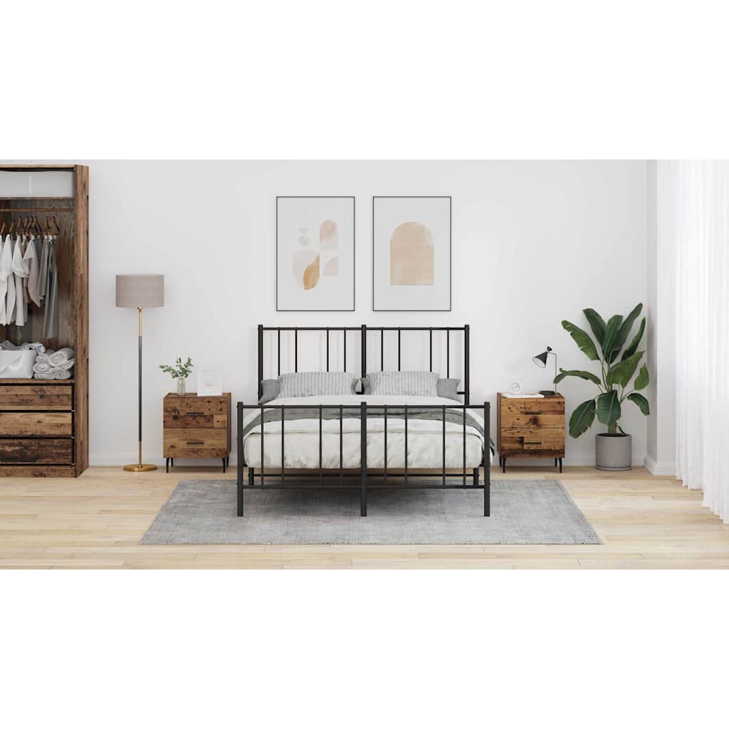 Bedside Cabinet with Drawer 2 pcs Old Wood 40 x 35 x 47.5 cm