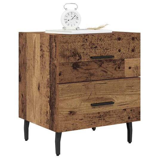 Bedside Cabinet with Drawer 2 pcs Old Wood 40 x 35 x 47.5 cm