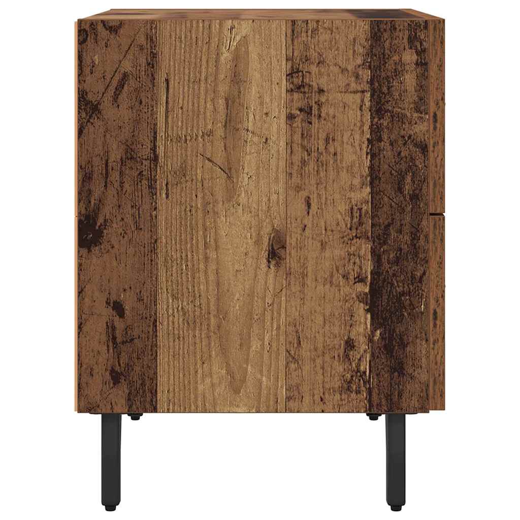 Bedside Cabinet with Drawer 2 pcs Old Wood 40 x 35 x 47.5 cm