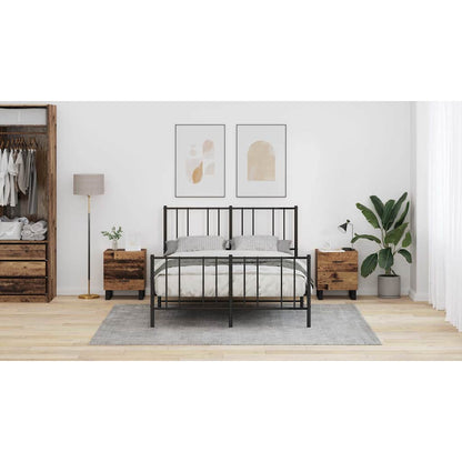 Bedside Cabinet 2 pcs Old Wood and Black 40 x 35 x 47.5 cm