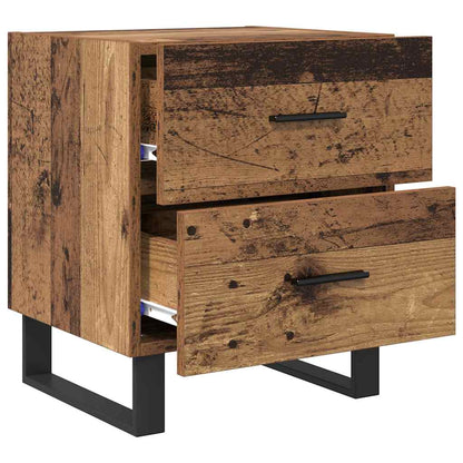 Bedside Cabinet 2 pcs Old Wood and Black 40 x 35 x 47.5 cm