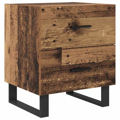 Bedside Cabinet 2 pcs Old Wood and Black 40 x 35 x 47.5 cm