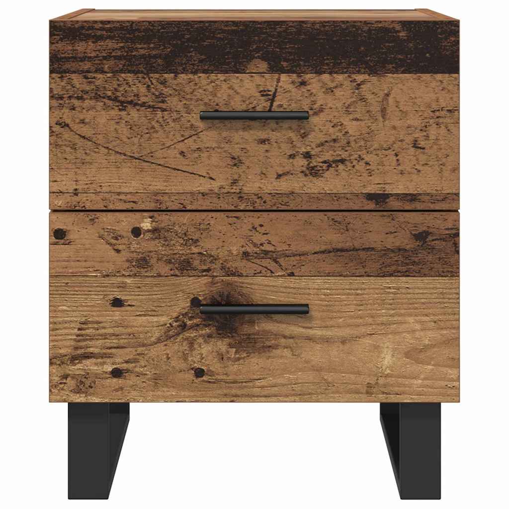 Bedside Cabinet 2 pcs Old Wood and Black 40 x 35 x 47.5 cm