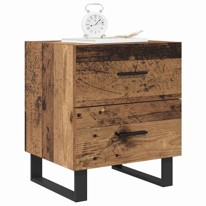 Bedside Cabinet 2 pcs Old Wood and Black 40 x 35 x 47.5 cm