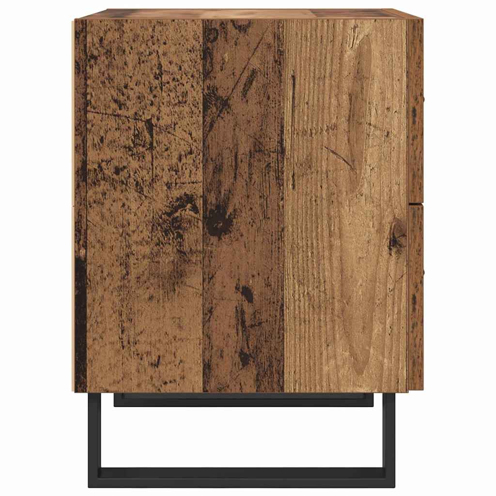 Bedside Cabinet 2 pcs Old Wood and Black 40 x 35 x 47.5 cm