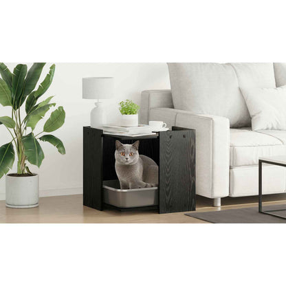 Cat Litter Box Enclosure Black oak 53 x 53 x 51 cm