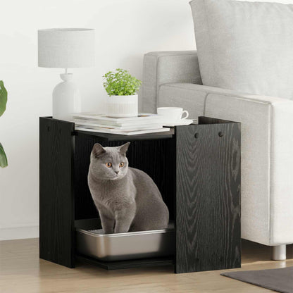 Cat Litter Box Enclosure Black oak 53 x 53 x 51 cm