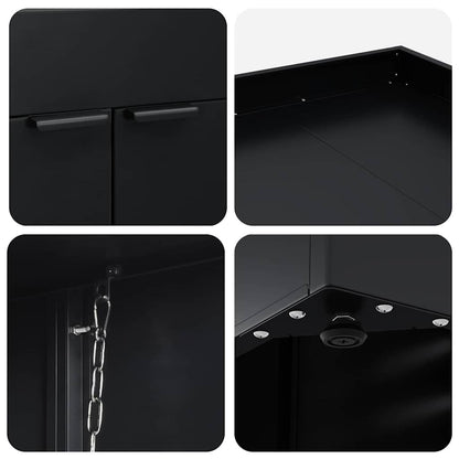 Wheelie Bin Storage for 2 Bins Black 136 x 77.5 x 121.5 cm