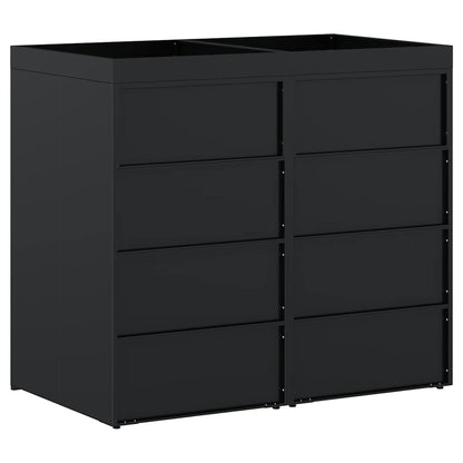 Wheelie Bin Storage for 2 Bins Black 136 x 77.5 x 121.5 cm