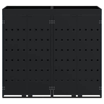 Wheelie Bin Storage for 2 Bins Black 136 x 77.5 x 121.5 cm