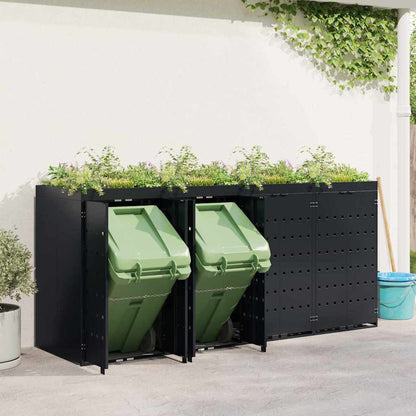 Wheelie Bin Storage for 4 Bins Black 272 x 77.5 x 121.5 cm