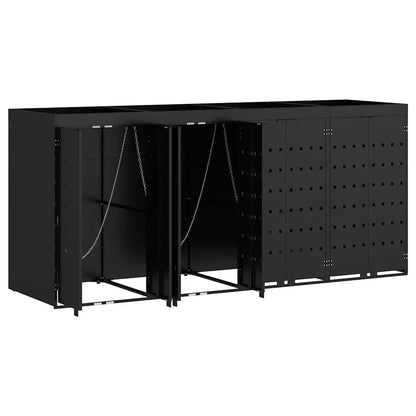 Wheelie Bin Storage for 4 Bins Black 272 x 77.5 x 121.5 cm