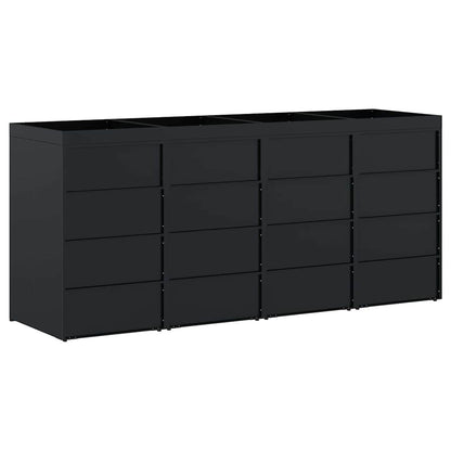 Wheelie Bin Storage for 4 Bins Black 272 x 77.5 x 121.5 cm