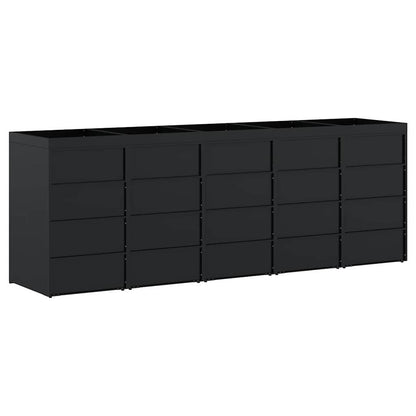 Wheelie Bin Storage for 5 Bins Black 340 x 77.5 x 121.5 cm