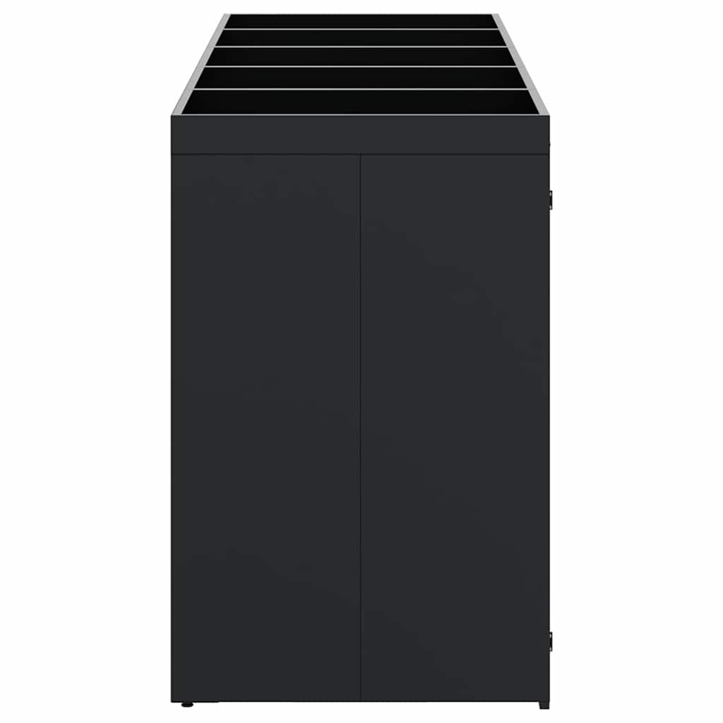 Wheelie Bin Storage for 5 Bins Black 340 x 77.5 x 121.5 cm