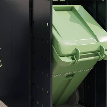 Wheelie Bin Storage for 6 Bins Black 408 x 77.5 x 121.5 cm