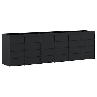 Wheelie Bin Storage for 6 Bins Black 408 x 77.5 x 121.5 cm