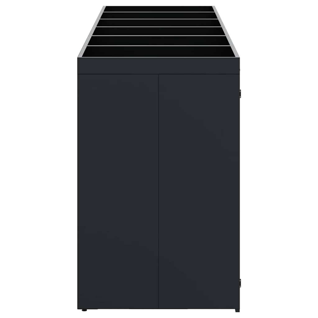 Wheelie Bin Storage for 6 Bins Black 408 x 77.5 x 121.5 cm
