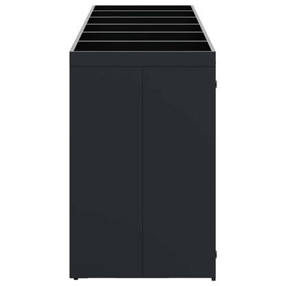Wheelie Bin Storage for 6 Bins Black 408 x 77.5 x 121.5 cm
