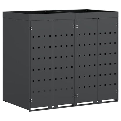 Wheelie Bin Storage for 2 Bins Anthracite 136 x 77.5 x 121.5 cm