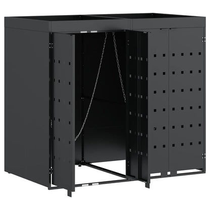 Wheelie Bin Storage for 2 Bins Anthracite 136 x 77.5 x 121.5 cm