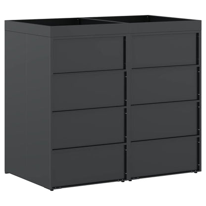 Wheelie Bin Storage for 2 Bins Anthracite 136 x 77.5 x 121.5 cm