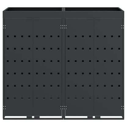 Wheelie Bin Storage for 2 Bins Anthracite 136 x 77.5 x 121.5 cm
