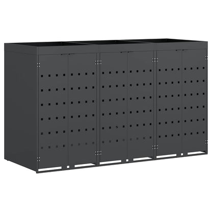 Wheelie Bin Storage for 3 Bins Anthracite 204 x 77.5 x 121.5 cm