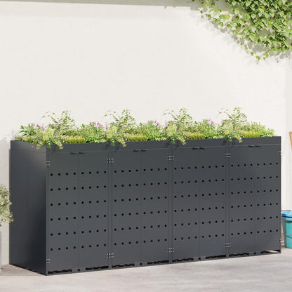Wheelie Bin Storage for 4 Bins Anthracite 272 x 77.5 x 121.5 cm