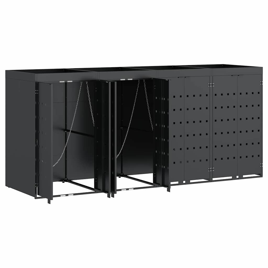 Wheelie Bin Storage for 4 Bins Anthracite 272 x 77.5 x 121.5 cm