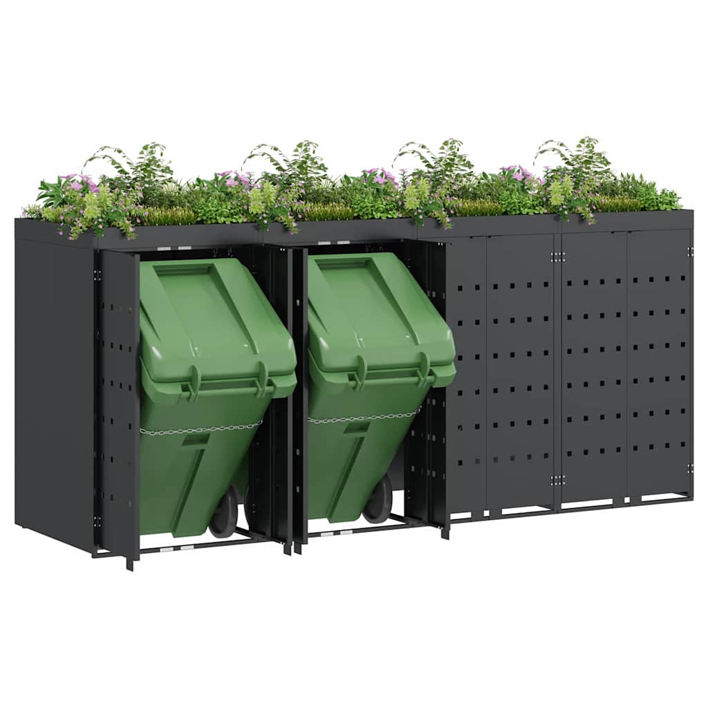 Wheelie Bin Storage for 4 Bins Anthracite 272 x 77.5 x 121.5 cm
