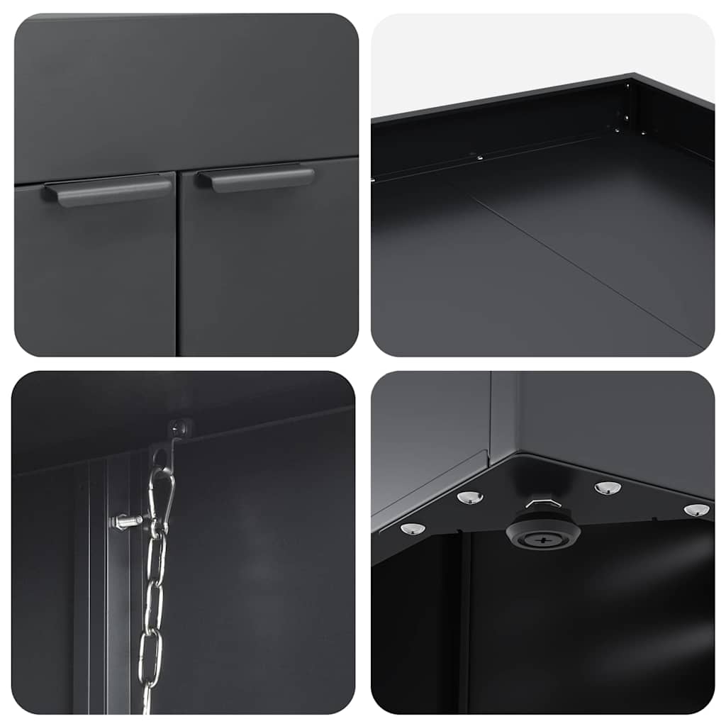 Wheelie Bin Storage for 5 Bins Anthracite 340 x 77.5 x 121.5 cm