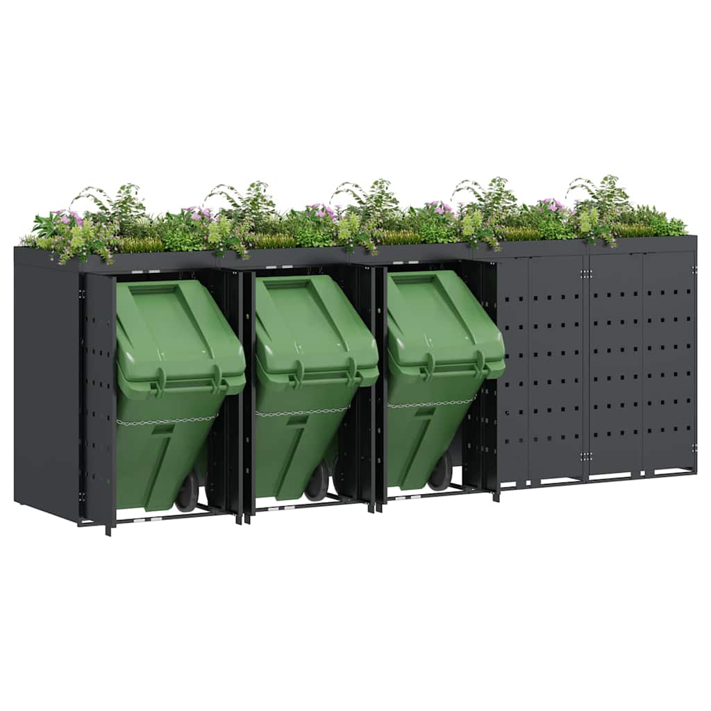 Wheelie Bin Storage for 5 Bins Anthracite 340 x 77.5 x 121.5 cm