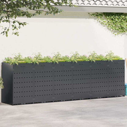 Wheelie Bin Storage for 6 Bins Anthracite 408 x 77.5 x 121.5 cm