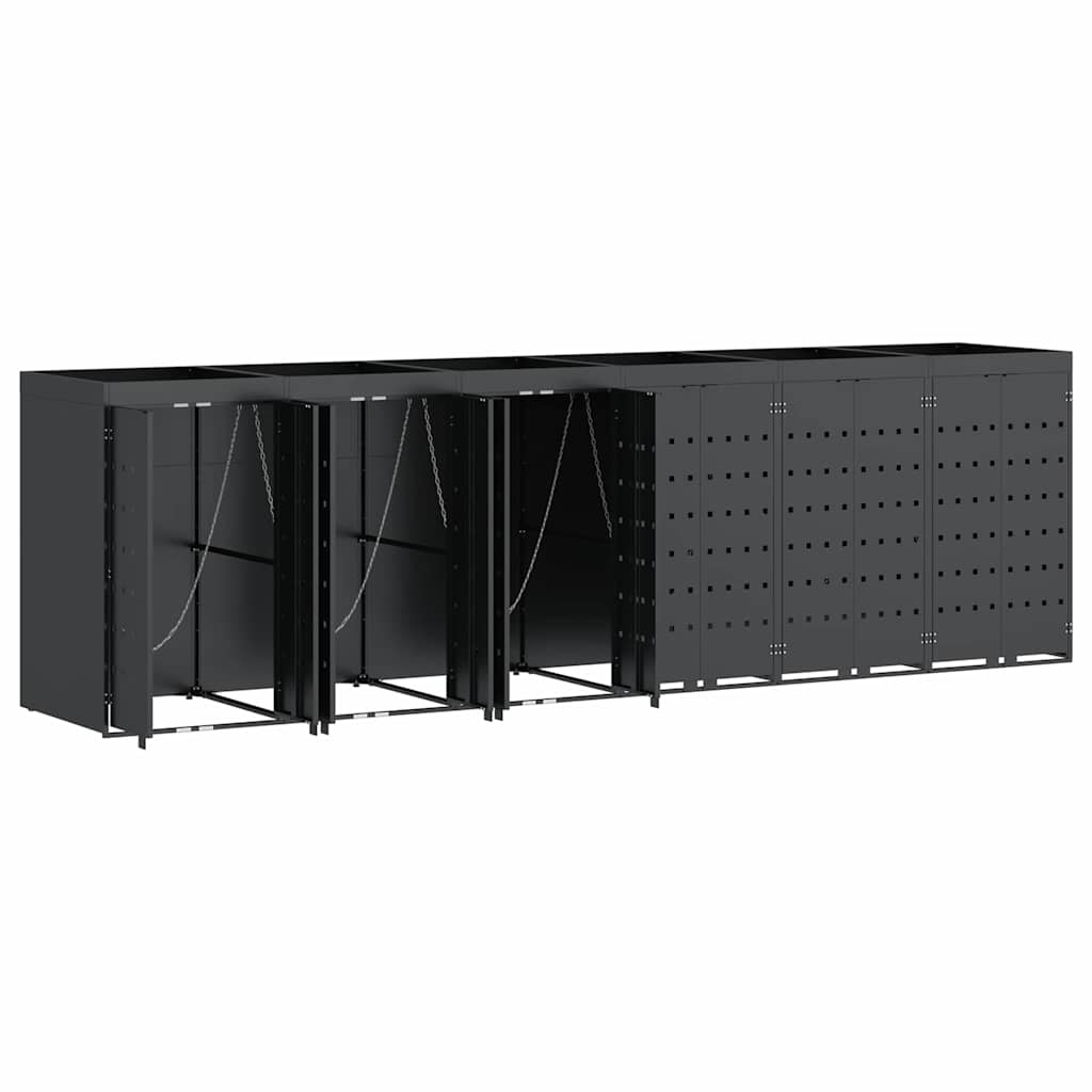 Wheelie Bin Storage for 6 Bins Anthracite 408 x 77.5 x 121.5 cm