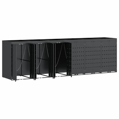 Wheelie Bin Storage for 6 Bins Anthracite 408 x 77.5 x 121.5 cm