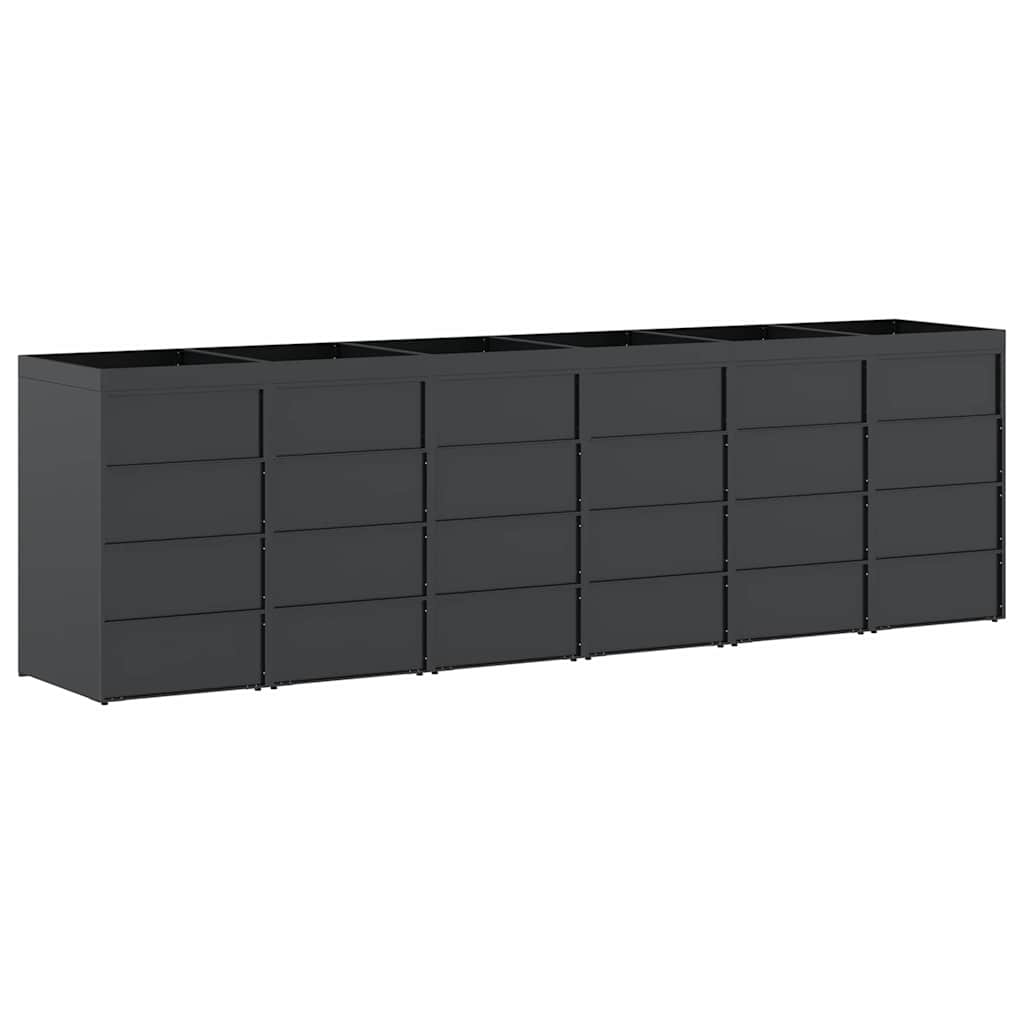 Wheelie Bin Storage for 6 Bins Anthracite 408 x 77.5 x 121.5 cm