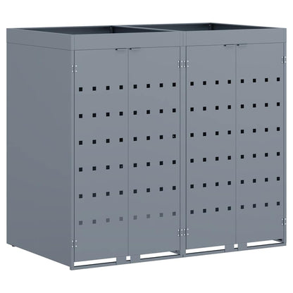 Wheelie Bin Storage for 2 Bins Light Grey 136 x 77.5 x 121.5 cm