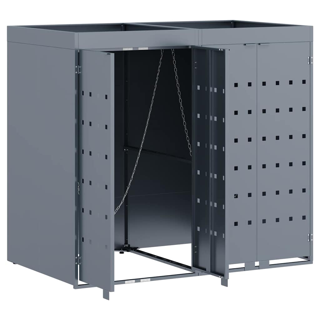 Wheelie Bin Storage for 2 Bins Light Grey 136 x 77.5 x 121.5 cm