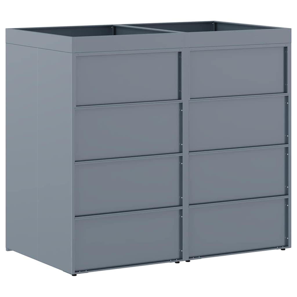 Wheelie Bin Storage for 2 Bins Light Grey 136 x 77.5 x 121.5 cm