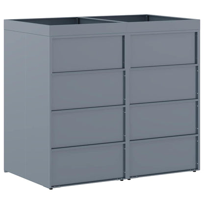 Wheelie Bin Storage for 2 Bins Light Grey 136 x 77.5 x 121.5 cm