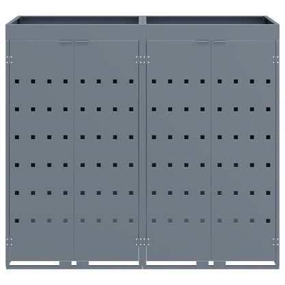 Wheelie Bin Storage for 2 Bins Light Grey 136 x 77.5 x 121.5 cm