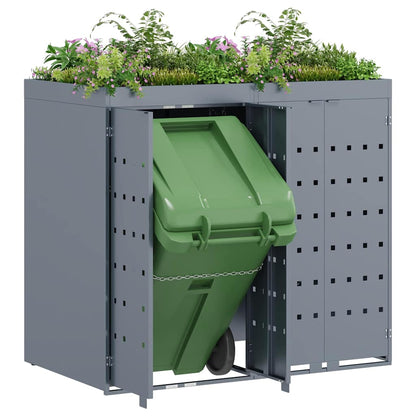 Wheelie Bin Storage for 2 Bins Light Grey 136 x 77.5 x 121.5 cm