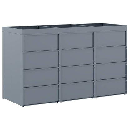 Wheelie Bin Storage for 3 Bins Light Grey 204 x 77.5 x 121.5 cm