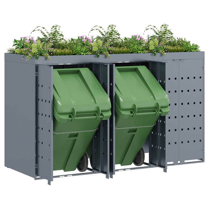 Wheelie Bin Storage for 3 Bins Light Grey 204 x 77.5 x 121.5 cm