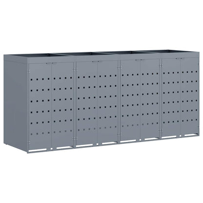 Wheelie Bin Storage for 4 Bins Light Grey 272 x 77.5 x 121.5 cm